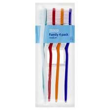 Tesco Toothbrush Medium/Family 4 Pack   Groceries   Tesco Groceries