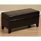   Ottoman Armed Storage Brown Leather Ottoman With Bench Elegant Design