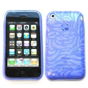  iPhone 3G & 3GS Crystal Silicone Skin Case Transparent Purple Animal 