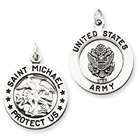 goldia Sterling Silver Antiqued Saint Michael Army Medal