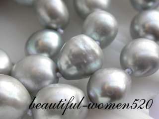 huge 17 13mm baroque gray freshwater pearl necklace  