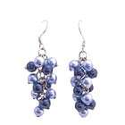   Genuine Swarovski Aquamarine Pearls Dark Blue Pearls Earrings Jewelry