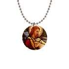 Carsons Collectibles 1 Inch Button Necklace of Jesus Christ with Lamb 