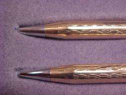 QUILL . 14 K GOLD FILLED . PEN & PENCIL . SET . VELOUR . GIFT . BOX 