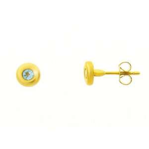  9ct Yellow Gold Blue Topaz Earrings Jewelry