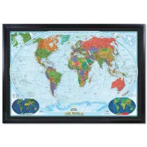 43x30 World Decorator Wall Map by National Geographic Framed with 