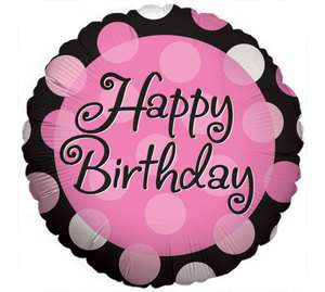   and Pink POLKA Dots Pattern (1) 18 Happy Birthday Party Mylar Balloon