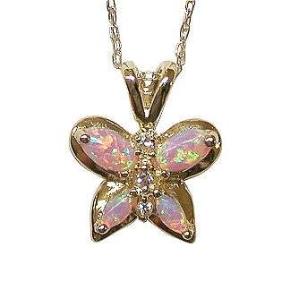 Pink Opal Butterfly Pendant  Jewelry Gemstones Pendants & Necklaces 