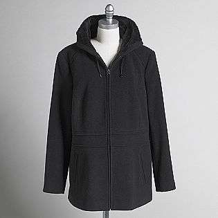   Hooded Wool Jacket  Jaclyn Smith Clothing Womens Plus Outerwear