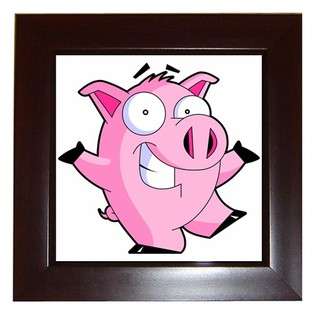 Carsons Collectibles Framed Tile of Pig Cartoon (Flying Pig, Picture 