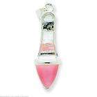 FindingKing Sterling Silver Pink Cats Eye High Heel Pendant