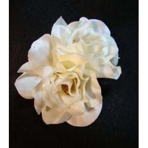  Ivory Double Gardenia Hair Flower Clip Beauty