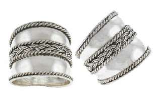 Classic Wide Braided Cigar Band Ring Sterling Silver 7  
