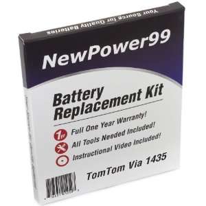 TomTom Via 1435 Battery Replacement Kit with Installation Video, Tools 