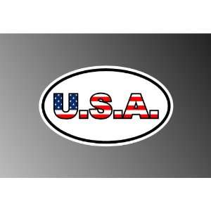 United States of America Usa Flag Full Color Vinyl Euro Decal Bumper 