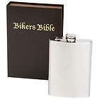 Biker Bible Book 8 oz Stainless Steel Whiskey Flask Conceal Secret 