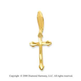 Diamond Harmony Jewelry 14k Yellow Gold Elegant Carved Cross Pendant