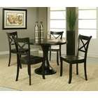   rounded column pedestal dining table set with cross back wood chairs