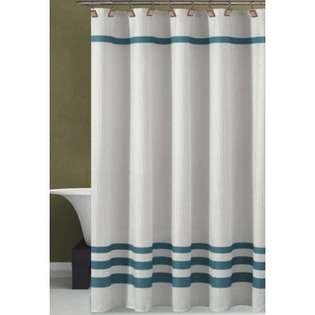 DR International Bleecker Shower Curtain   Color: White / Spa Blue at 