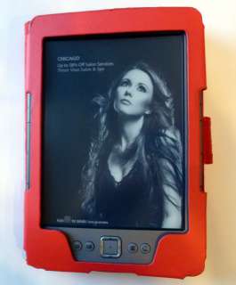 NEW RED  Kindle 4 PU Leather Case FREE Screen Protector Included 