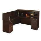 Mayline Sorrento L Shaped Reception Desk with Counter   Counter Top 