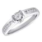   Together 10KW 1/2 cttw Diamond Solitaire Ring With Side Stones