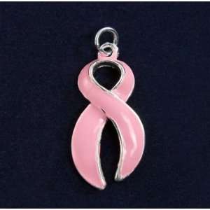  Pink Ribbon Charms  Large (50 Charms) 