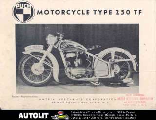 1950 Puch Type 250 TF Motorcycle Brochure  