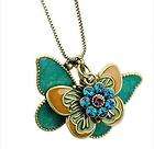 Women Fashion Collorful Butterfly with Flower Pendant L
