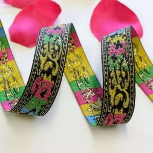   Craft Metallic Jacquard Ribbon Trim Tape: JL016: Arts, Crafts & Sewing