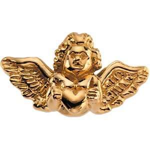  08.50X16.00 MM 14K Yellow Gold Angel Lapel Pin Jewelry