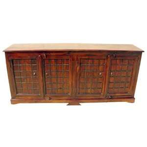  Solid Wood 2 Cabinet Storage Iron Work Sideboard Buffet 