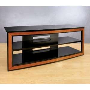  High Gloss Black Steel & Wood AV Stand: Furniture & Decor