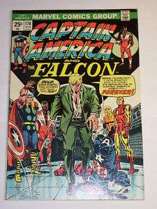 Captain America #176 VF  Falcon app. Marvel 1974  