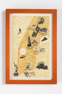 UrbanOutfitters > NYC Map Collage Framed Print
