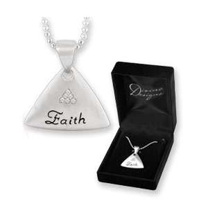 FAITH Triangle Divine Designs Matte & Crystal Inspirational Gift Boxed 