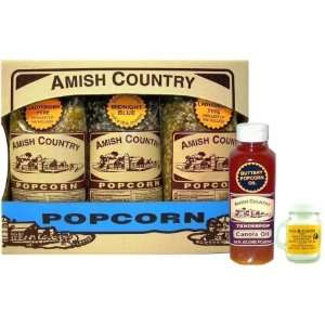Amish Country Gourmet Popcorn Gift Box w/TenderPop Canola Oil and FREE 