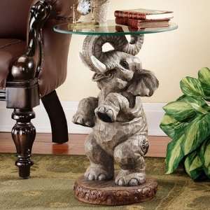 Good Fortune Elephant Glass Topped Table:  Home & Kitchen