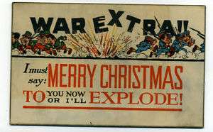 humorous 1914 World War One Christmas postcard  