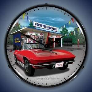  1967 Corvette Speed Shop Lighted Wall Clock: Home 