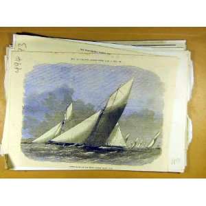   1872 Cutter Match Royal London Yacht Club Sailing Race