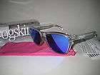 OAKLEY FROGSKINS POLISHED CLEAR VIOLET IRIDIUM NEW SUNGLASSES 