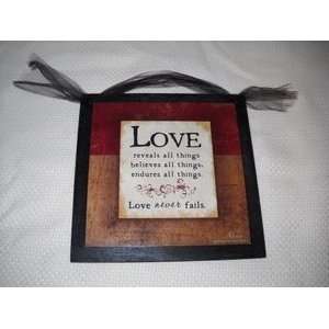  Love Reveals Believes Endures Never Fails Wall Sign Wooden 