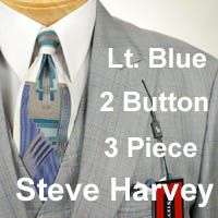 STEVE HARVEY   3 PIECE MENS SUIT Brown Black Gray Blue  