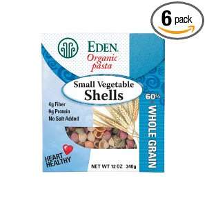 Eden Organic Small Vegetable Shells, 60% Whole Grain, 12 Ounce Boxes 