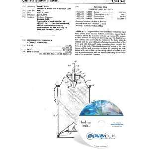  NEW Patent CD for PRESSURIZED CONTAINER 