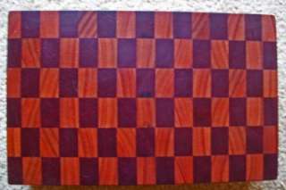 Purple Heart & Mahogany Checkerboard Cutting Board Bread & Cheese w 