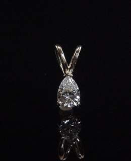   Estate 14K 3/4 Ct .75 Pear Shaped Natural Diamond Pendant  