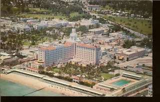 Aerial Roney Plaza Hotel Pool Miami Beach FL Postcard  