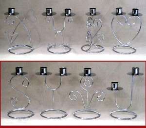Case Lot of 24 asst Chrome plated Candle Holder Stands  